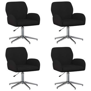 Sillas De Escritorio Giratorias 4 Uds. 54 X 58 X 90 Cm Negro Vidaxl