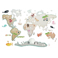 world map xl animals