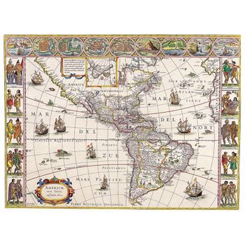 Legendarte - Cuadro Lienzo, Impresión Digital - Mapa Antiguo No. 32 - Decoración Pared Cm. 80x100