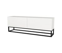 mueble de tv nolven con 2 puertas base larga 135x32x47 cm - blanco encasa
