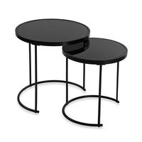 juego de 2 mesas versa cristal metal 50 x 50 x 50 cm