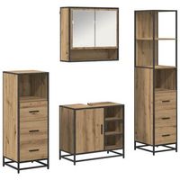 juego de muebles de bano 4 uds roble artisan 65 x 33 x 60 cm vidaxl