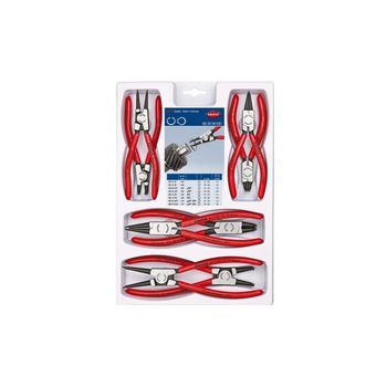 Knipex 00 19 58 V01 Alicates De Precisión Para Arandelas De Seguridad, 8 Piezas, Mangos Rojos