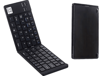 Teclado inalámbrico - Dam Electronics 228, Plegable, Bluetooth, Universal, Conexión inmediata, Negro