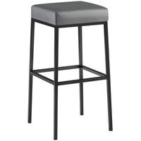 taburete de bar funda de polipiel montreal simil cuero gris 37x37x78 cm clp