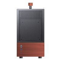 caja pc jonsbo t6 mini tower negro madera vidrio templado itx