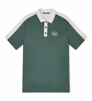 EA7 para hombre. 7M001549_AF13862 Polo Tennis Club verde (XXL), Azul, Casual, Viscosa, Manga corta