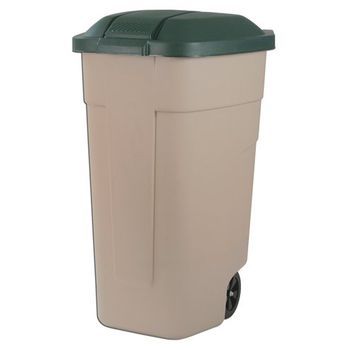 Curver Cubo De Basura Exterior Curver 100 L Con Tapa De Plástico Y Ruedas 58x52x88cm