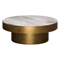 mesa de centro redonda  80 cm de diametro dorada - atmosphera createur dinterieur