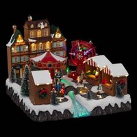 aldea iluminada mercado musical de navidad 56 led