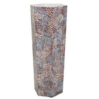 paraguero de capiz blanco rojo y azul estampado 24x24x58h cm