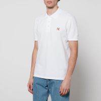 maison kitsune fox head cotton-pique polo shirt - m