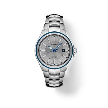 reloj hombre solar Seiko Coutura SNE565 42.5mm 100m WR cristal de zafiro correa de acero (hasta 10 meses sin recarga)