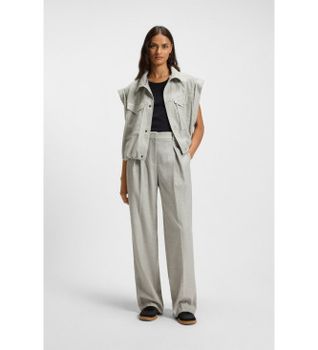 BOSS para mujer. 50547679 Pantalón Taflong gris (36), Casual, Algodón