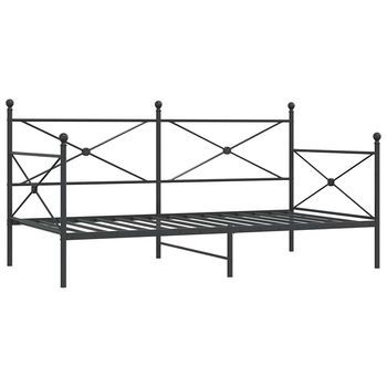 Cama Individual | Cama Para Adultos | Sofá Cama Sin Colchón Terciopelo Negro 100x200 Cm Acero