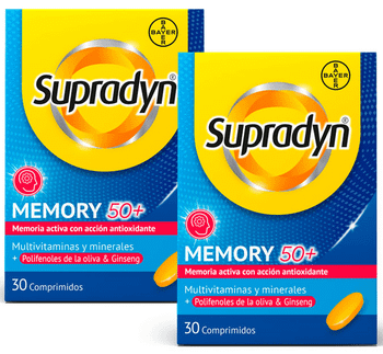 Supradyn Memory 50+ Vitaminas y Minerales Energía con Ginseng 2x30 Comprimidos FORMATO AHORRO