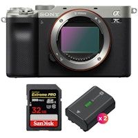 Alpha a7C Cuerpo Silver + SanDisk 32GB Extreme PRO UHS-II SDXC 300 MB/s + 2 NP-FZ100 | 2 a?os de garant?a