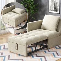 sofa cama tapizado 3 en 1 sofa cama multifuncional sofa de tela lino con respaldo ajustable sofa convertible para espacios pequenos