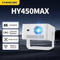proyector portatil magcubic hy450max 1100ansi para exteriores compatible con 8k 1080p enfoque automatico android 14 wifi6 mini proyector beam