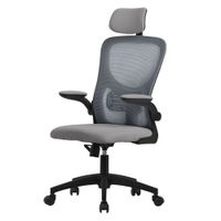 silla de oficina gris ergonomico acolchado regulable y giratoria