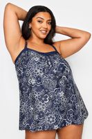 yours top tankini azul marino de flores