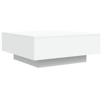 mesa de cafe - mesa de centro madera de ingenieria blanco 80x80x31 cm