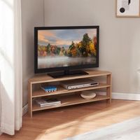 mueble de tv berg con estantes 110x36x42 cm - efecto roble encasa