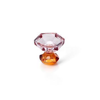 Portavelas de vidrio reciclado en naranja y rosa 10,3x10,3x9,2 cm