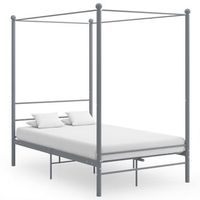 cama matrimonial  cama para adultos  estructura de cama con dosel metal gris 120x200 cm cfw684811