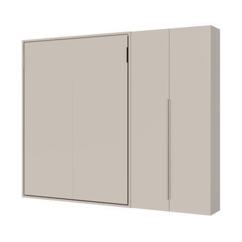 Cama Abatible Francesa Vertical Versia Sofà 140 Con Armario Derecho De 2 Puertas Clay