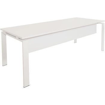 Mesa-escritorio Con Faldón. Estructura Metálica Abierta Blanco. 140x60 Cm. Blanco. Ofilike