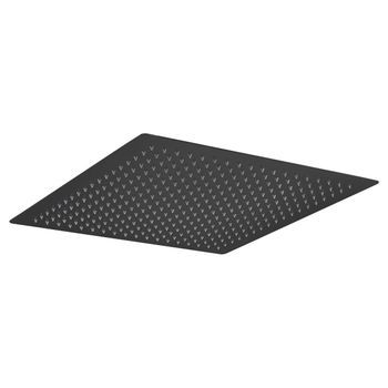 Soffione Cuadrado 40x40 Cm Negro Mate En Acero Inoxidable Y Latón Robusto