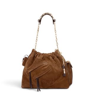 BA&SH para mujer. 2H26CFMP Bolso tote de ante June marrón (OSFA), Casual, Piel