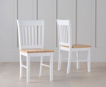 Genoa Oak and White Dining Chairs - Oak and White