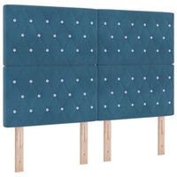 cama box spring led azul oscuro 140 x 200 cm terciopelo vidaxl