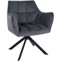 silla de comedor swing en terciopelo gris oscuro 58x67x81 cm clp