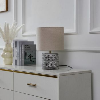 Lámpara de mesa de cerámica blanco