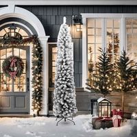 arbol de navidad  decoraciones de navidad artificial verde con nieve pvc 210 cm