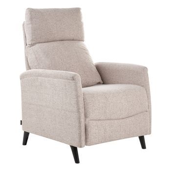 Sillón Retro Reclinable Respaldo Ajustable Reposapiés Tapizado Tela Beige Selvik