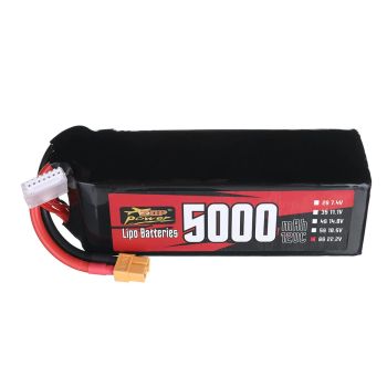 Batería ZOP Power 22.2V 5000mAh 120C 6S LiPo con conecto XT60 para dron RC