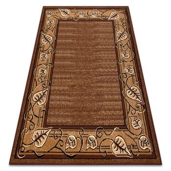 Alfombra Bcf Morad Feliks Marco, Hojas Clásico - Marrón 300x400 Cm