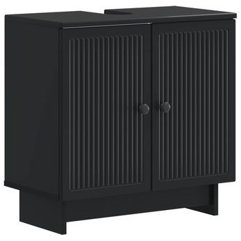 Vidaxl Mueble De Lavabo Para Baño Ede Negro 59,5 X 31,5 X 59 Cm