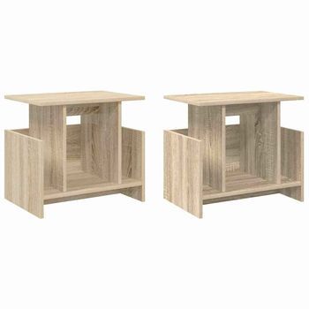 Soporte De Tv 2 Uds. Roble Sonoma Madera De Ingeniería Vidaxl