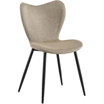 Silla De Comedor Maika Tela Gris Topo 58x50x80 Cm Clp