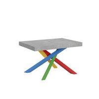 mesa extensible 90x140244 cm volantis cemento estructura multicolor 4b