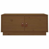 mesa de cafe - mesa de centro madera maciza de pino marron miel 80x50x35 cm