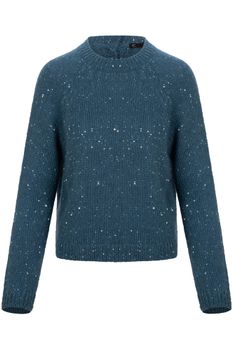 jersey de cuello redondo de mohair denim l