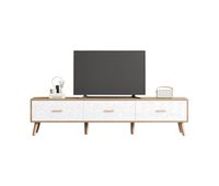 mueble tv 150 cm de panel de particulas con 3 cajonesnaturalblanco