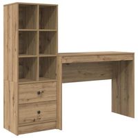 escritorio roble artisan 1455 x 40 x 127 cm 2 uds vidaxl