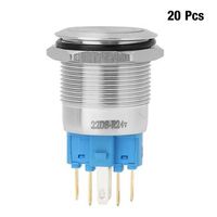 interruptor boton empujable acero inoxidable con luz